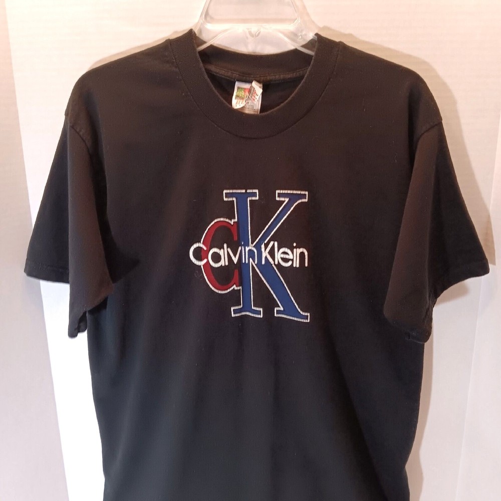 Vintage Calvin Klein Graphic Tshirt Short Sleeve Black Women's Size Large - Picture 2 of 4